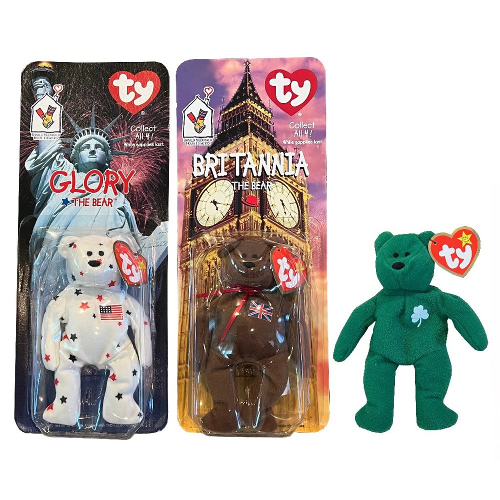 1999 McDonalds Beanie Babies Bear Set of 3 out of 4